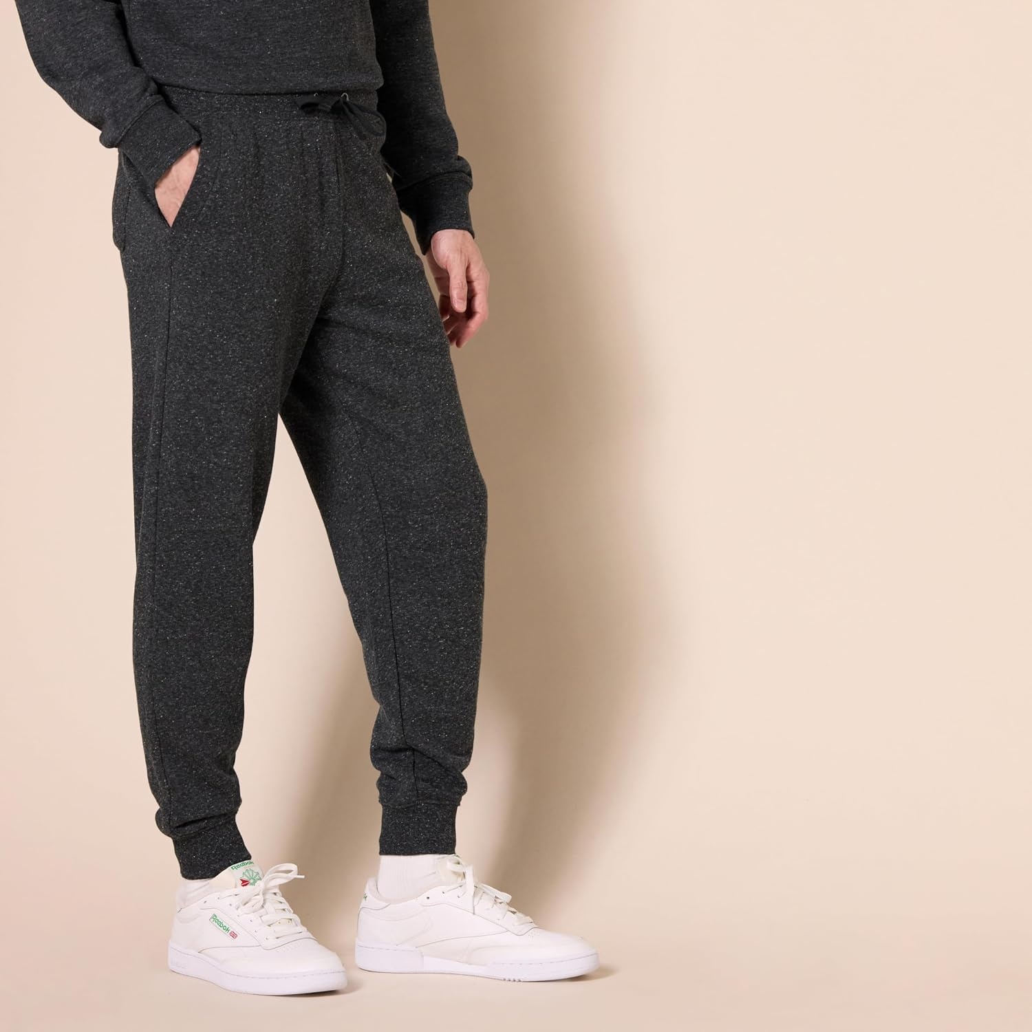 image:imageAmazon Essentials Mens Relaxed Fit Jogger Pants Lightweight French Terry LoungewearCharcoal Heather