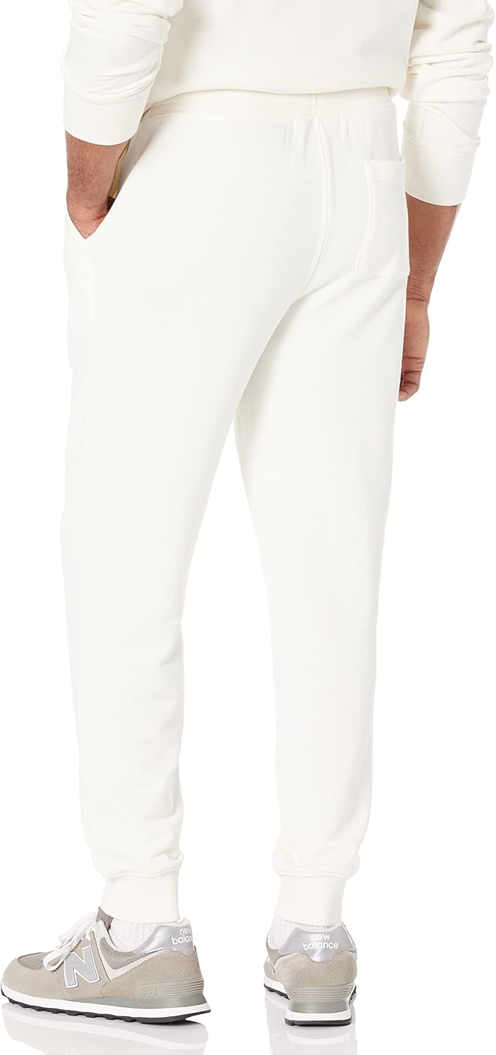 image:imageAmazon Essentials Mens Relaxed Fit Jogger Pants Lightweight French Terry LoungewearEggshell White