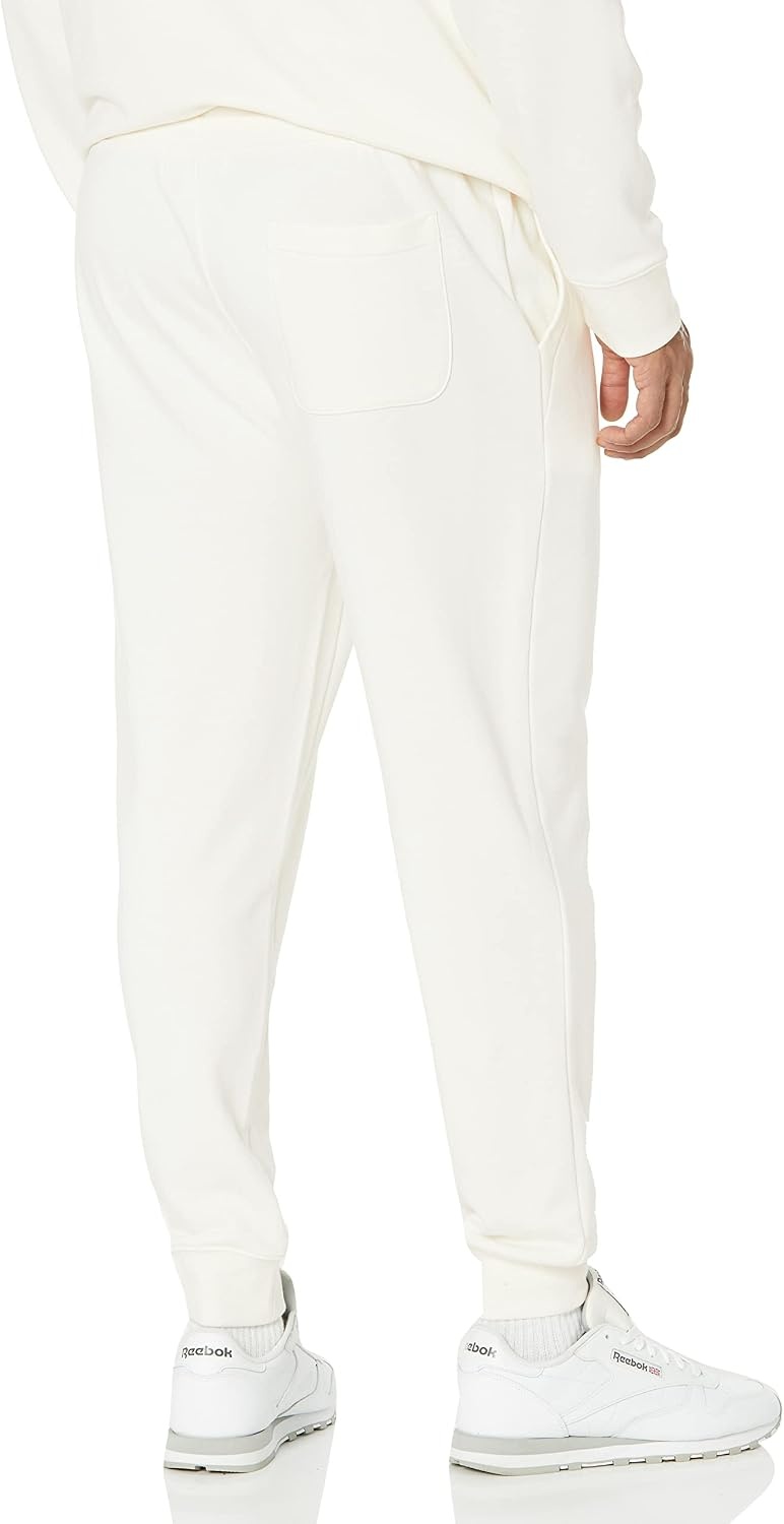 image:imageAmazon Essentials Mens Relaxed Fit Jogger Pants Lightweight French Terry LoungewearEggshell White