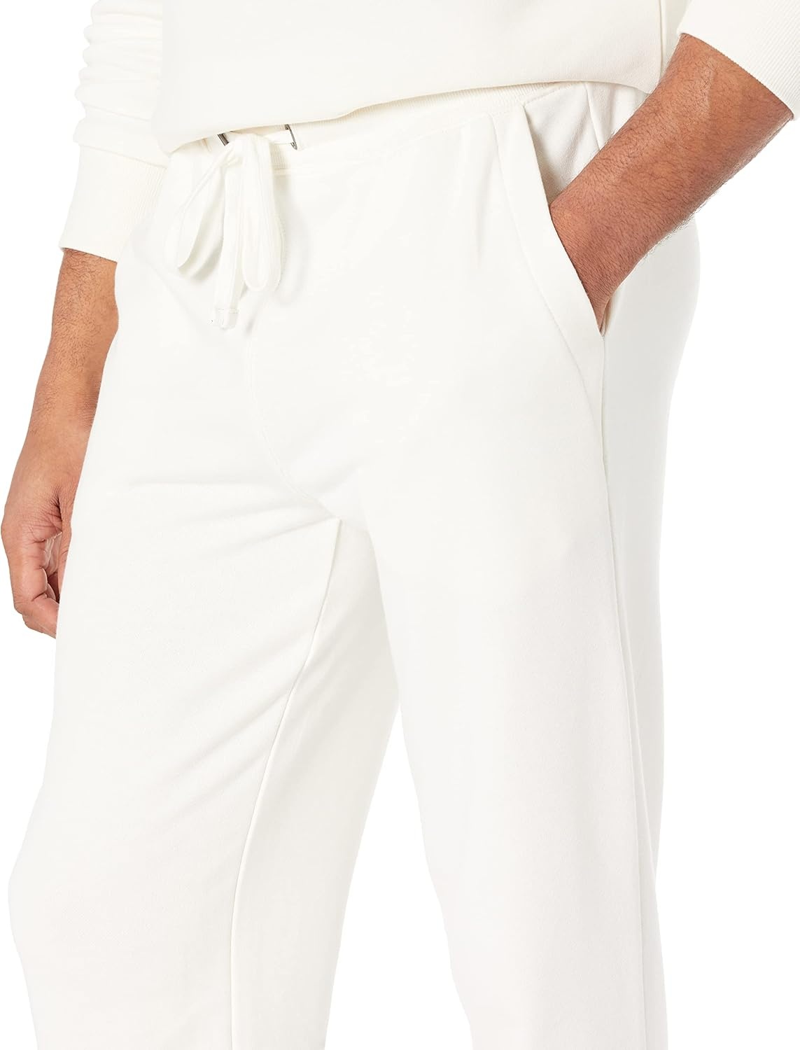 image:imageAmazon Essentials Mens Relaxed Fit Jogger Pants Lightweight French Terry LoungewearEggshell White