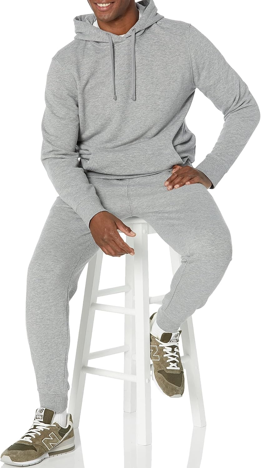 image:imageAmazon Essentials Mens Relaxed Fit Jogger Pants Lightweight French Terry LoungewearGrey Heather
