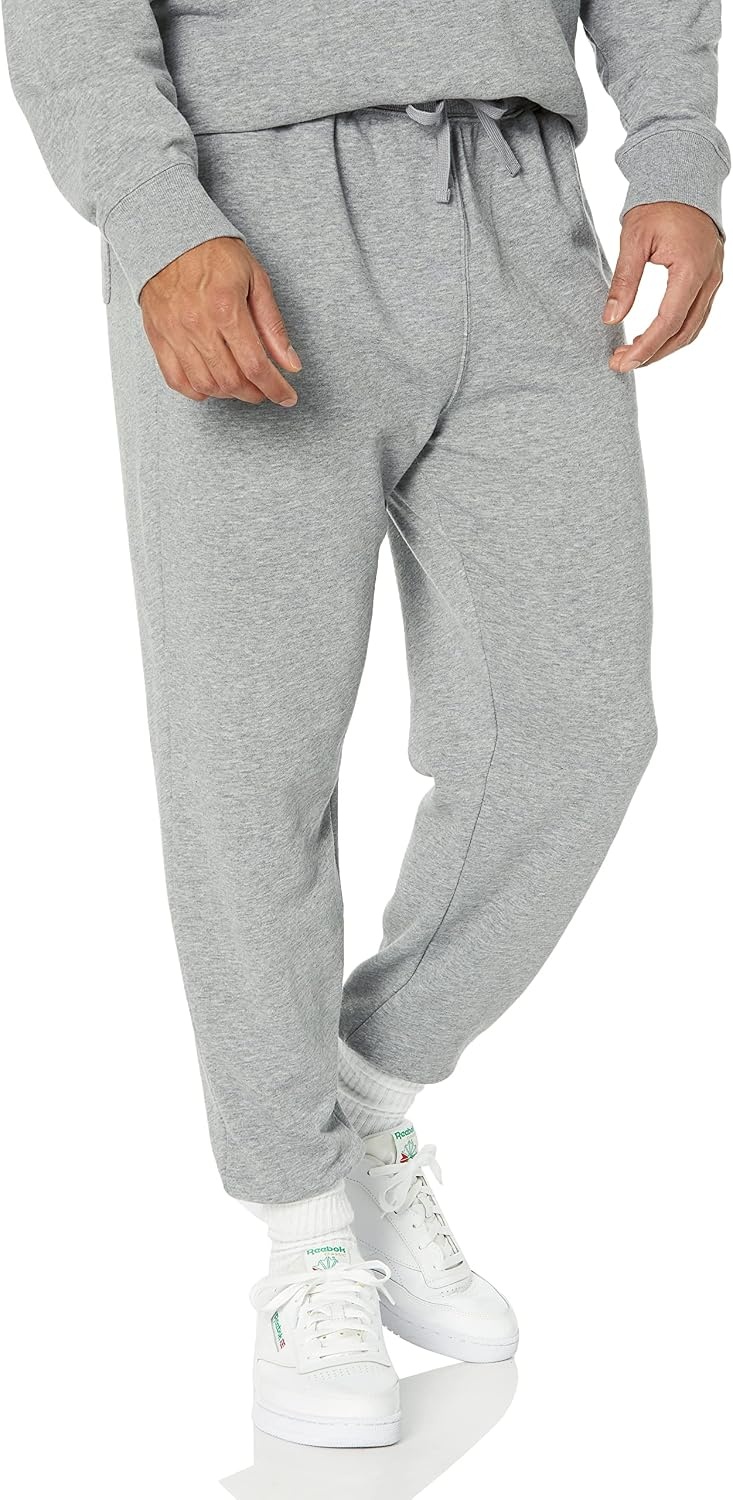 image:imageAmazon Essentials Mens Relaxed Fit Jogger Pants Lightweight French Terry LoungewearGrey Heather