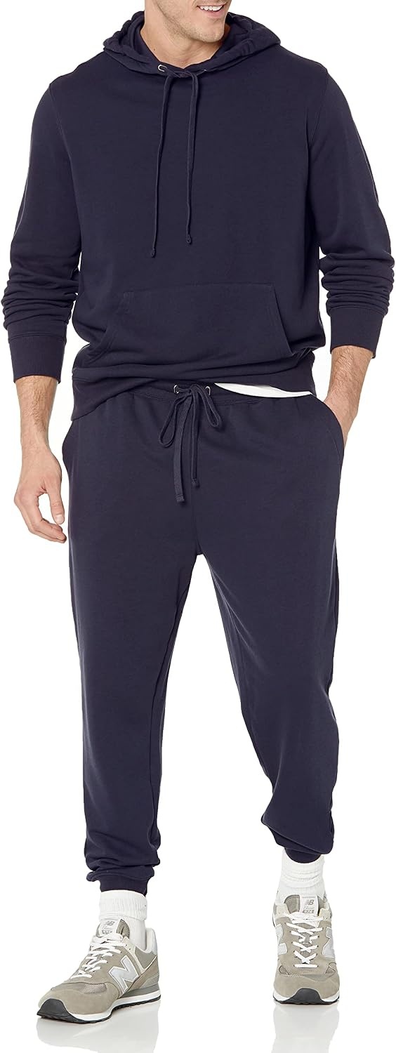 image:imageAmazon Essentials Mens Relaxed Fit Jogger Pants Lightweight French Terry LoungewearNavy