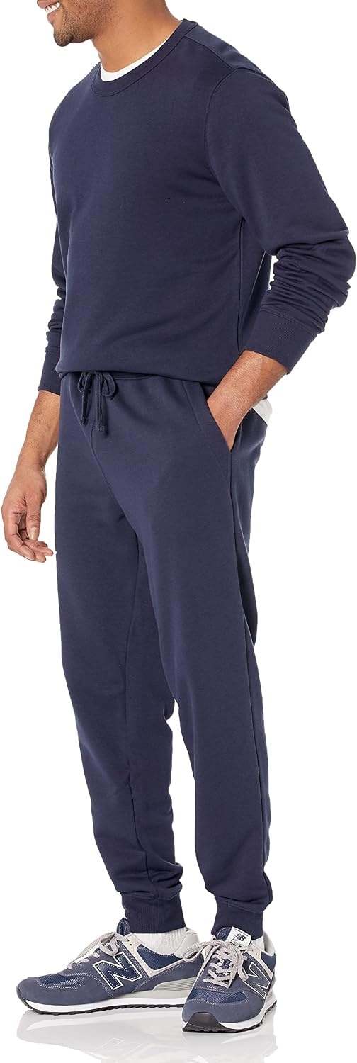 image:imageAmazon Essentials Mens Relaxed Fit Jogger Pants Lightweight French Terry LoungewearNavy