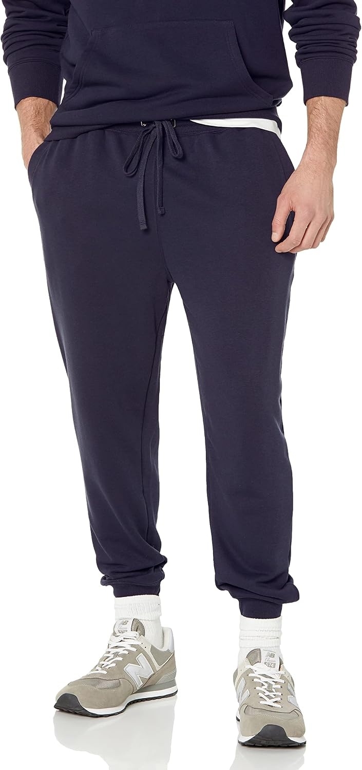 image:imageAmazon Essentials Mens Relaxed Fit Jogger Pants Lightweight French Terry LoungewearNavy