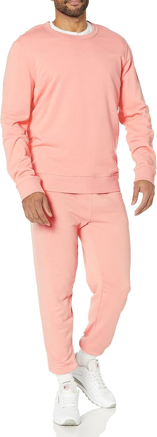 image:imageAmazon Essentials Mens Relaxed Fit Jogger Pants Lightweight French Terry LoungewearPeach