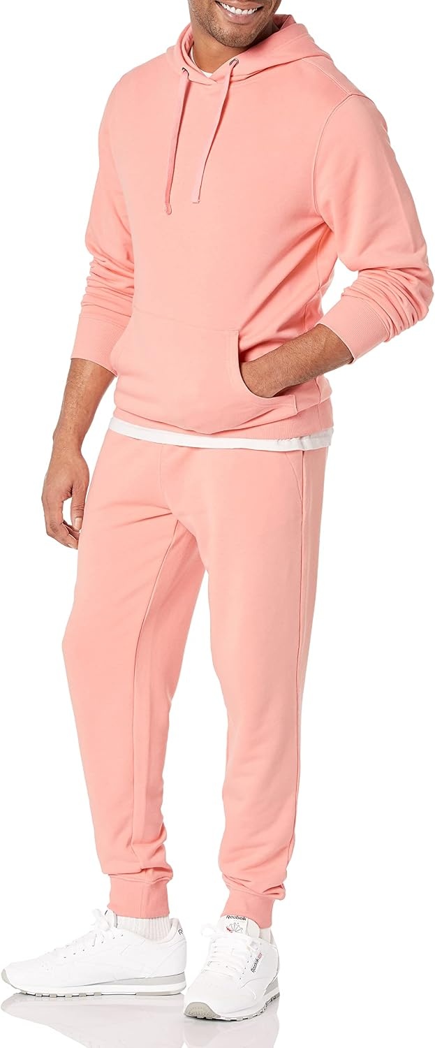 image:imageAmazon Essentials Mens Relaxed Fit Jogger Pants Lightweight French Terry LoungewearPeach