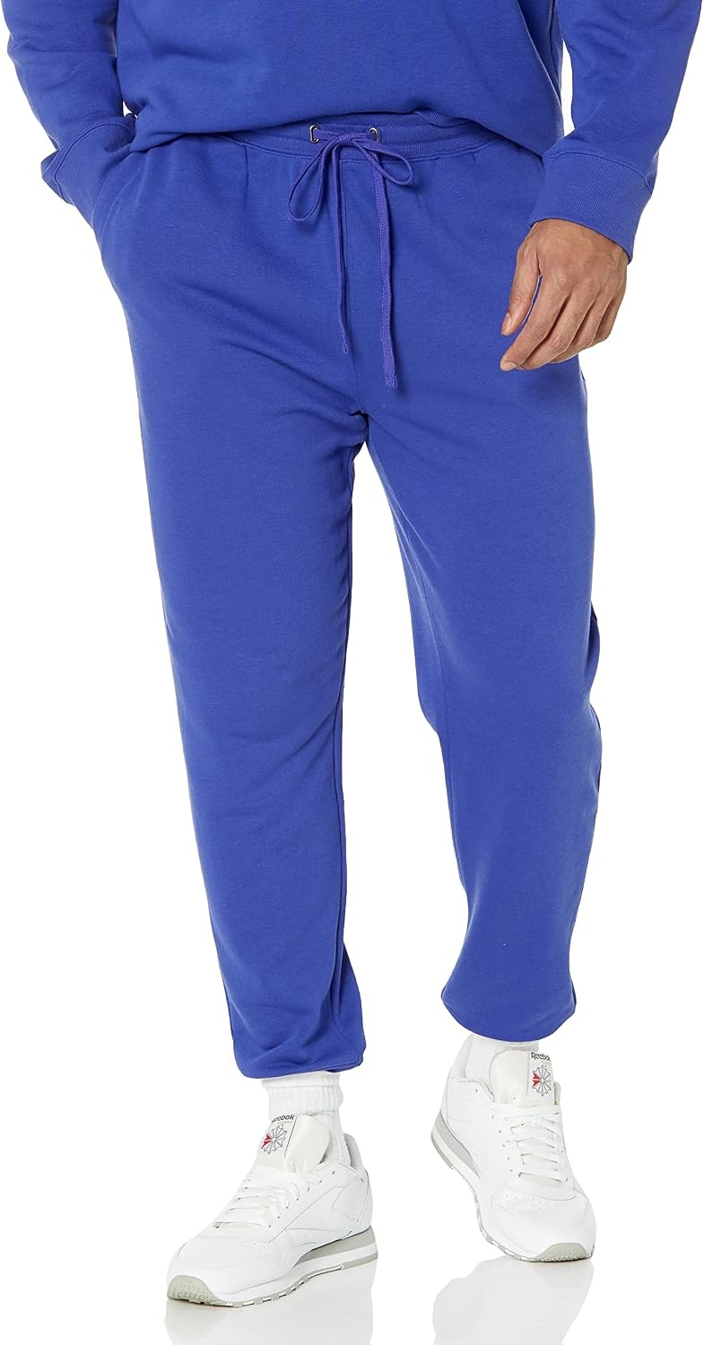 image:imageAmazon Essentials Mens Relaxed Fit Jogger Pants Lightweight French Terry LoungewearRoyal Blue