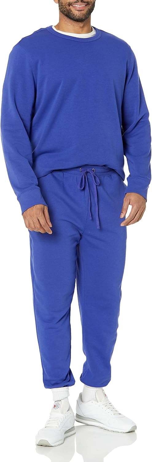 image:imageAmazon Essentials Mens Relaxed Fit Jogger Pants Lightweight French Terry LoungewearRoyal Blue
