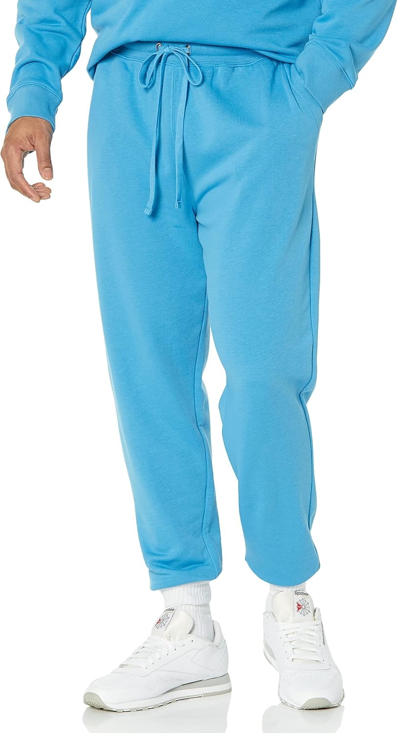 image:imageAmazon Essentials Mens Relaxed Fit Jogger Pants Lightweight French Terry LoungewearTurquoise Blue