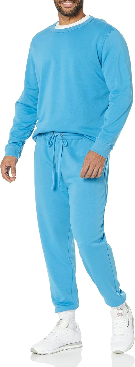 image:imageAmazon Essentials Mens Relaxed Fit Jogger Pants Lightweight French Terry LoungewearTurquoise Blue