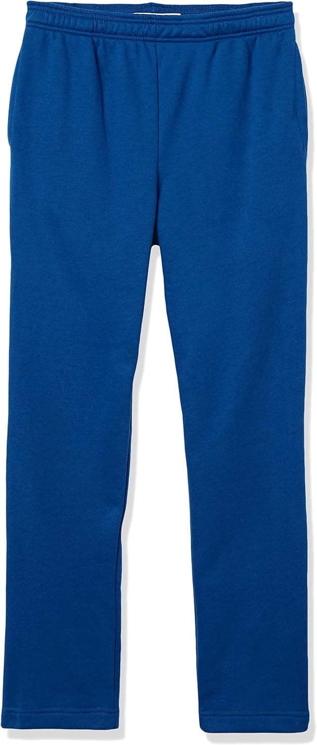 image:imageAmazon Essentials Mens Relaxed Straight Leg Fleece Open Bottom Sweatpant Available in Big amp TallBlue