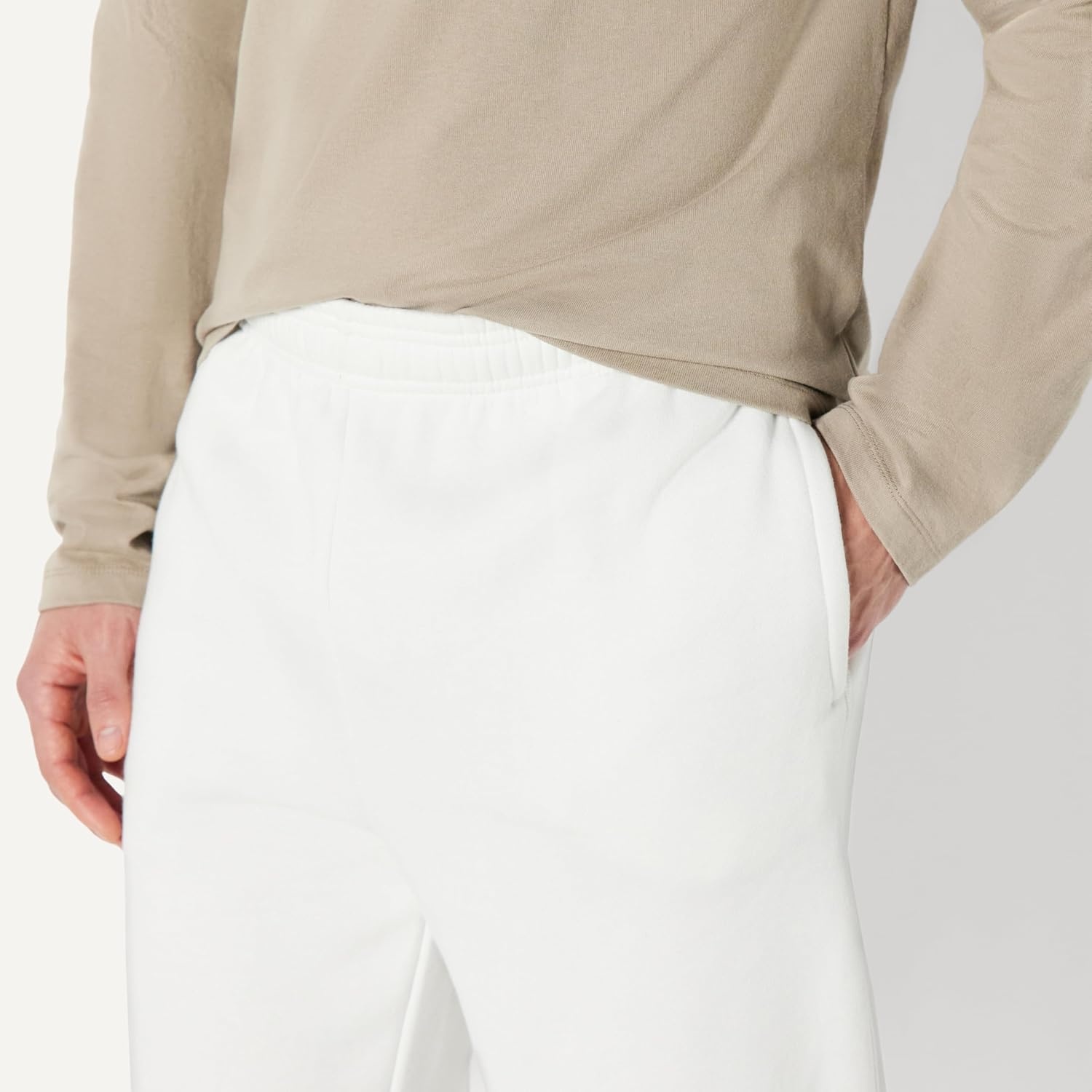 image:imageAmazon Essentials Mens Relaxed Straight Leg Fleece Open Bottom Sweatpant Available in Big amp TallLight Grey