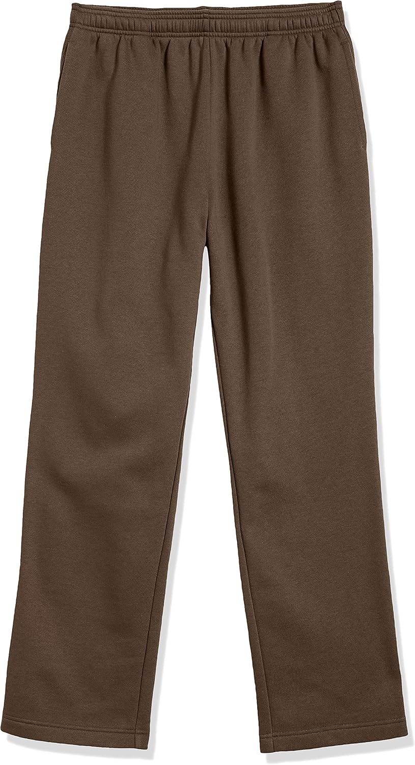 image:imageAmazon Essentials Mens Relaxed Straight Leg Fleece Open Bottom Sweatpant Available in Big amp TallMedium Brown