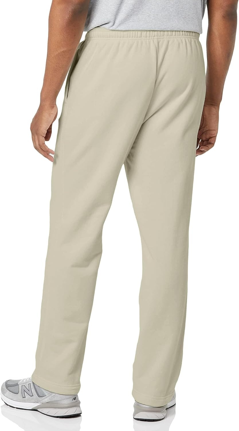 image:imageAmazon Essentials Mens Relaxed Straight Leg Fleece Open Bottom Sweatpant Available in Big amp TallPale Beige