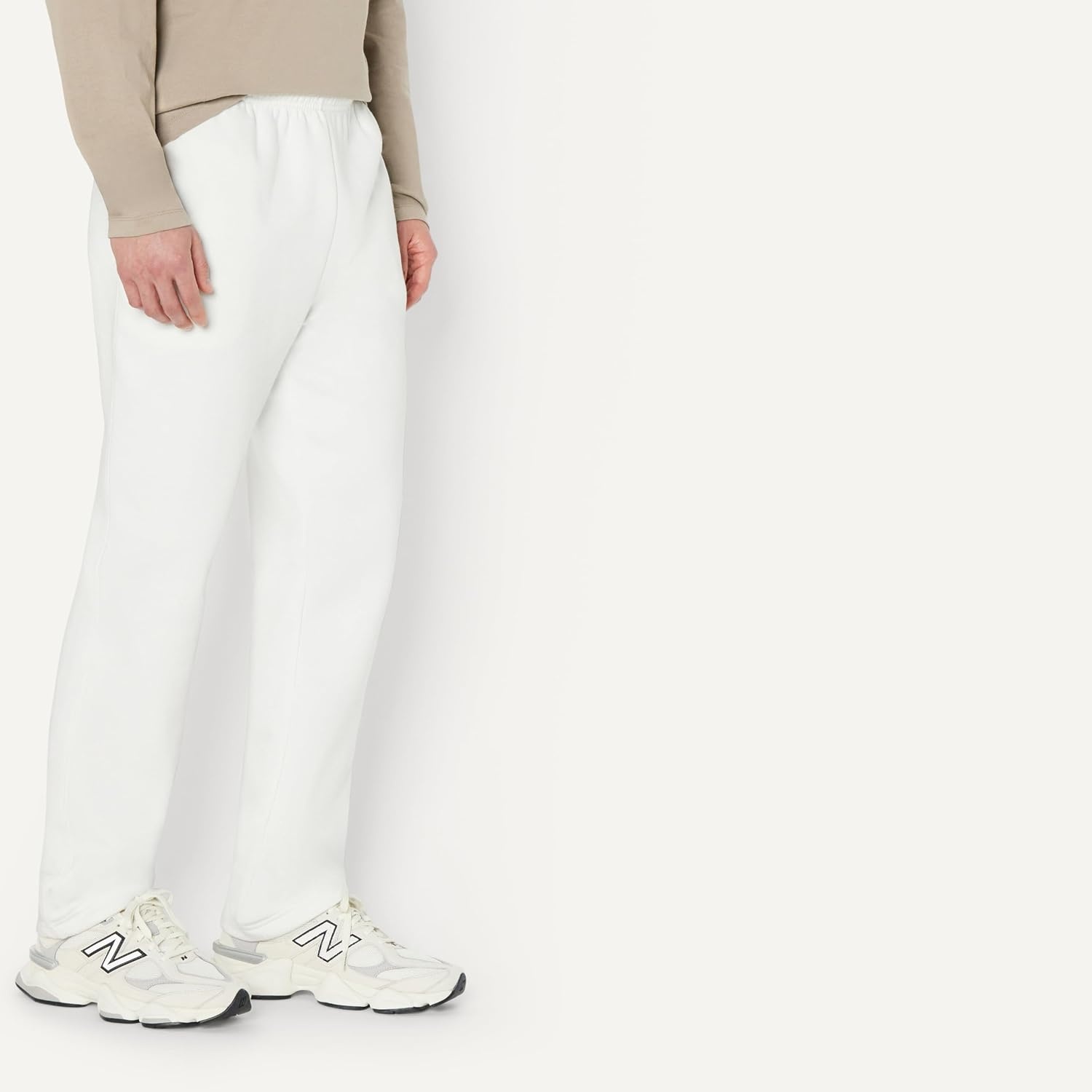 image:imageAmazon Essentials Mens Relaxed Straight Leg Fleece Open Bottom Sweatpant Available in Big amp TallPale Grey