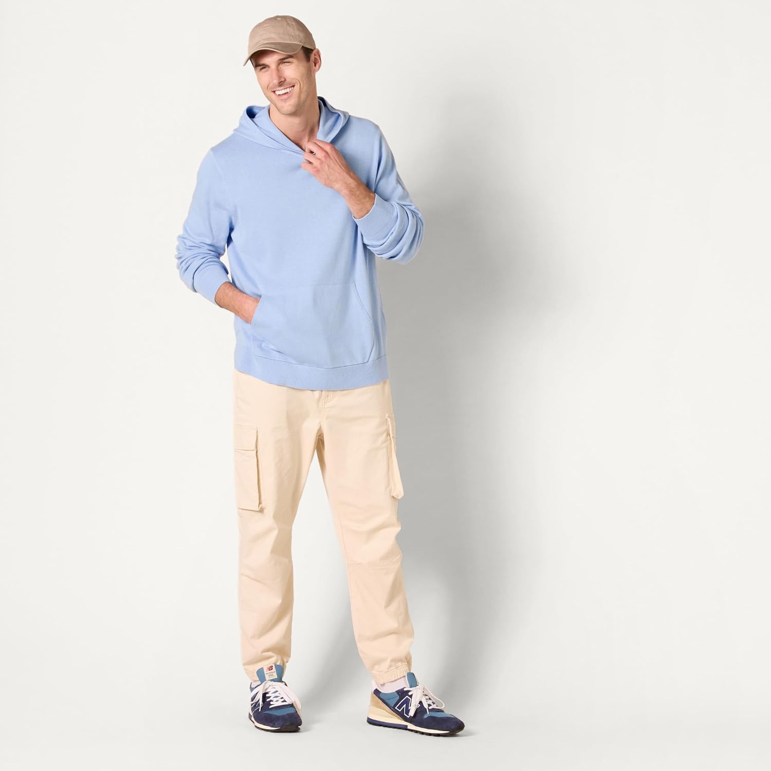 image:imageAmazon Essentials Mens RelaxedFit Hoodie SweaterPowder Blue