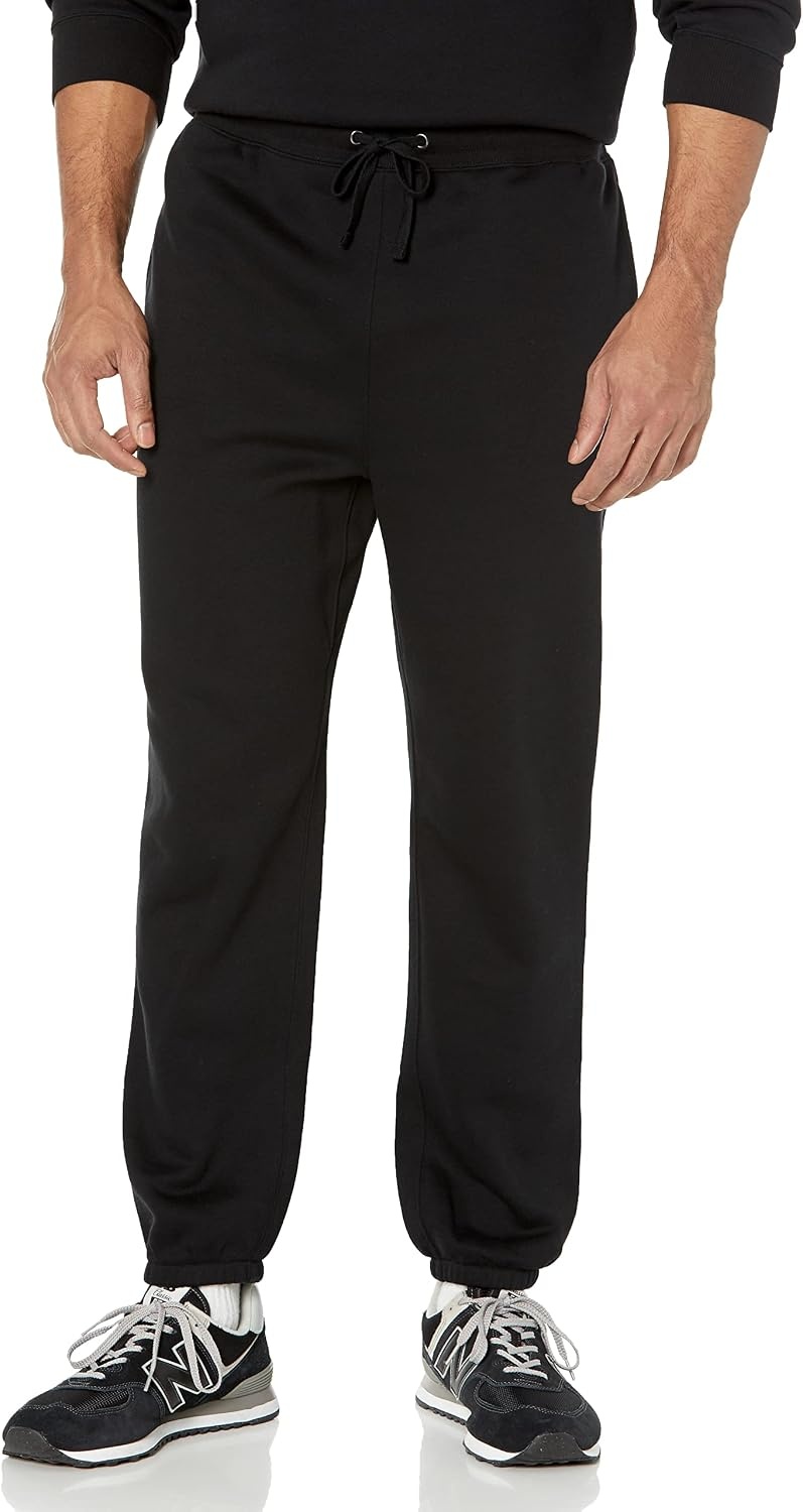 image:imageAmazon Essentials Mens RelaxedFit Sweatpants with Drawstring Waist ClosedBottomBlack