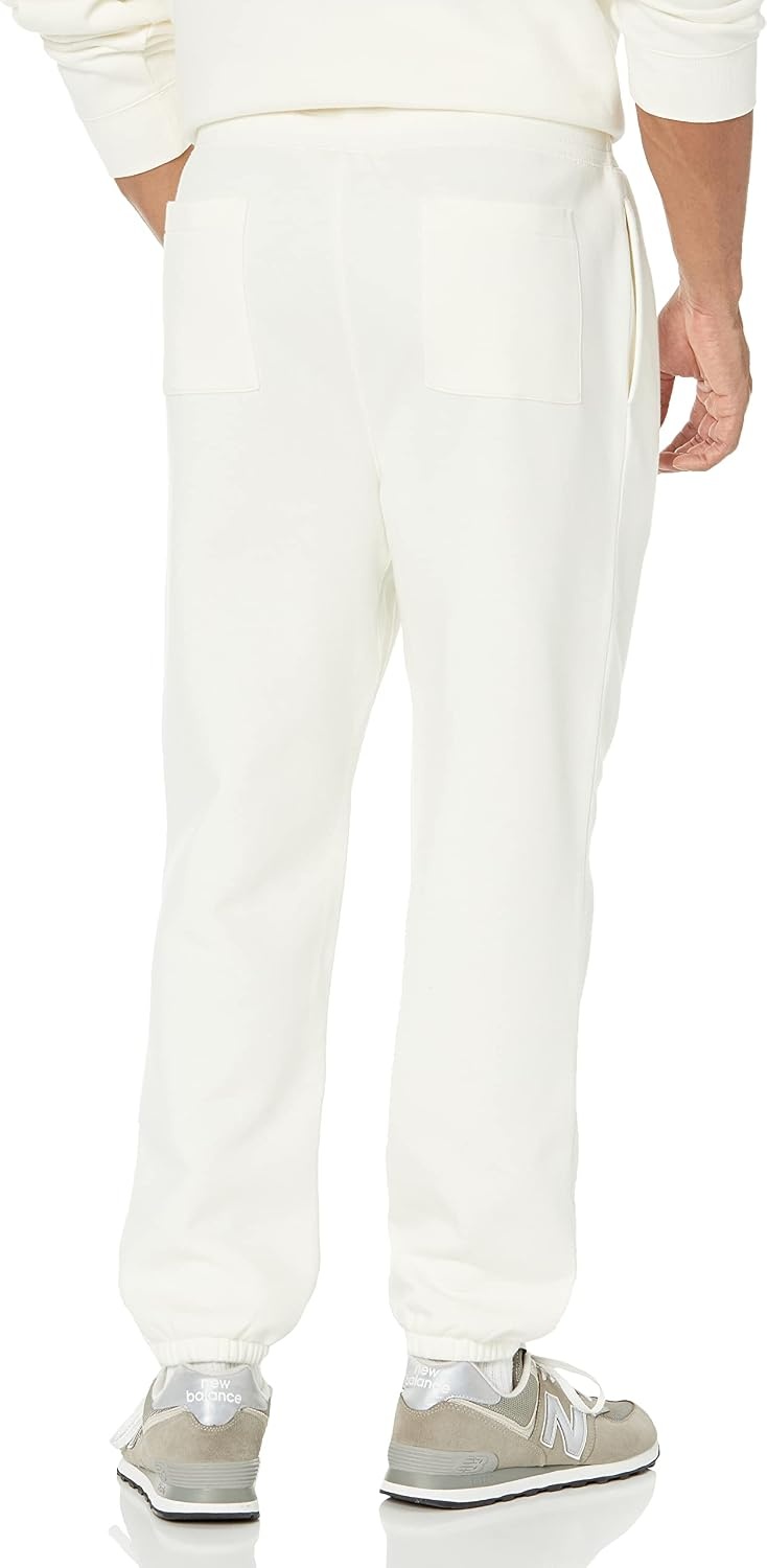 image:imageAmazon Essentials Mens RelaxedFit Sweatpants with Drawstring Waist ClosedBottomEggshell White