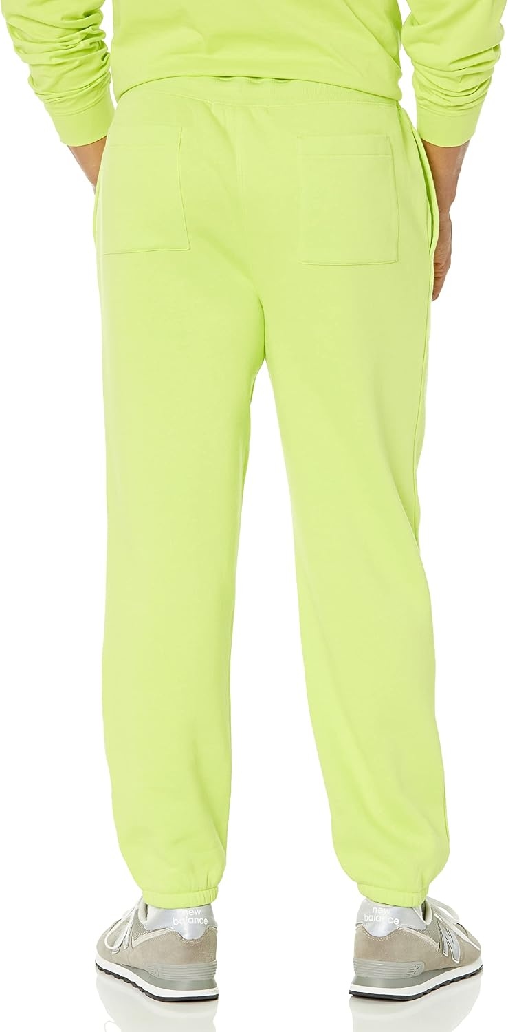 image:imageAmazon Essentials Mens RelaxedFit Sweatpants with Drawstring Waist ClosedBottomLime Green