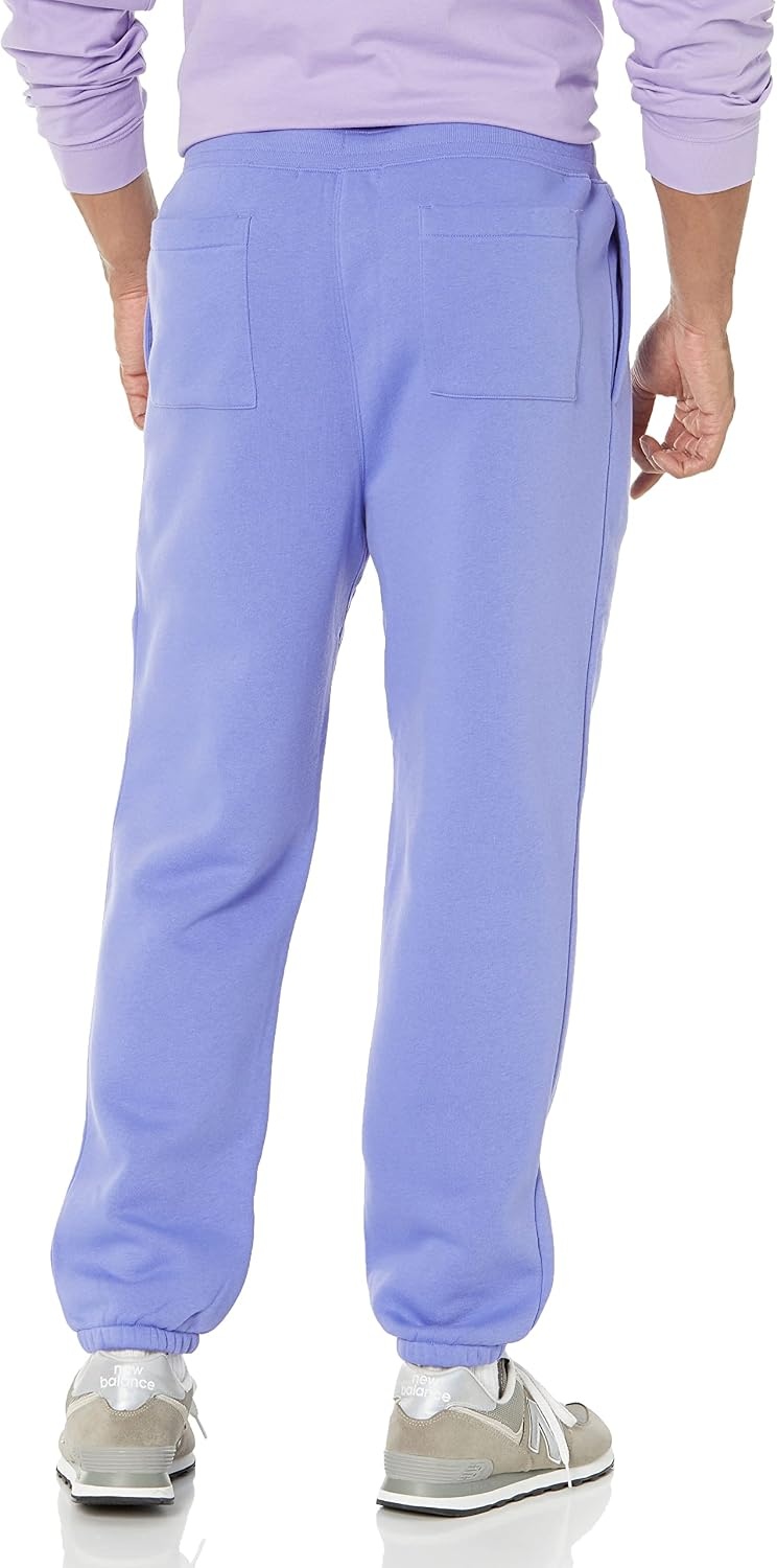 image:imageAmazon Essentials Mens RelaxedFit Sweatpants with Drawstring Waist ClosedBottomPurple Blue