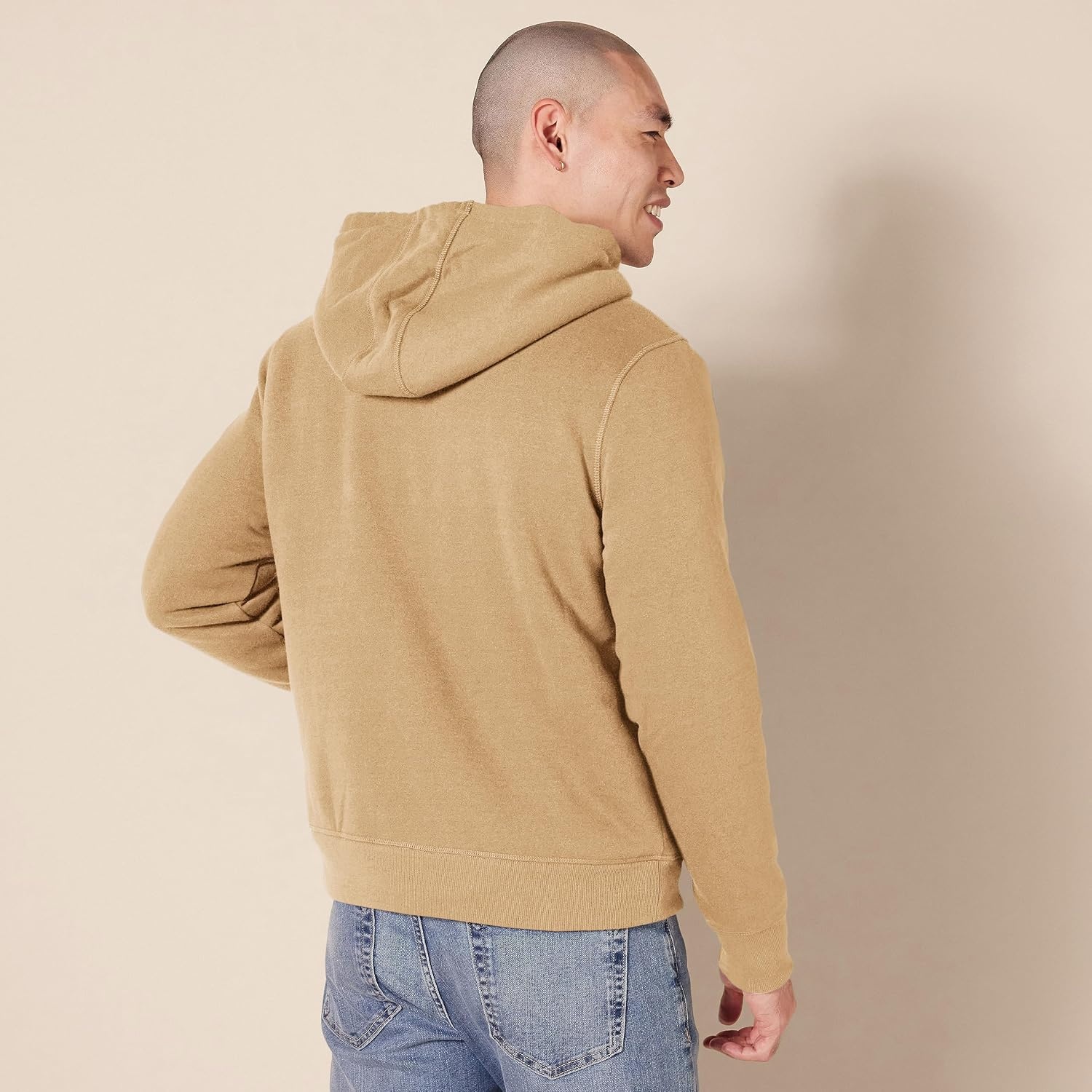 image:imageAmazon Essentials Mens SherpaLined FullZip Fleece Hoodie SweatshirtCamel Heather