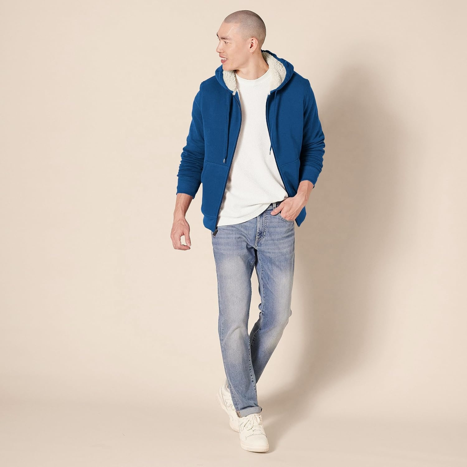 image:imageAmazon Essentials Mens SherpaLined FullZip Fleece Hoodie SweatshirtDark Teal