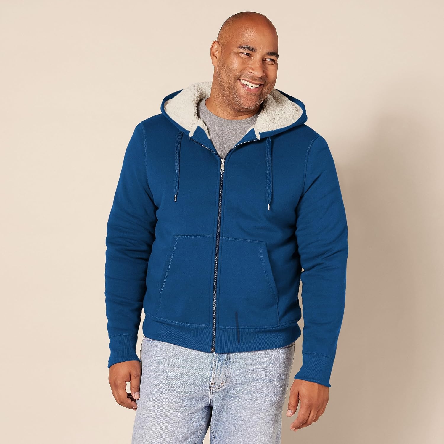 image:imageAmazon Essentials Mens SherpaLined FullZip Fleece Hoodie SweatshirtDark Teal