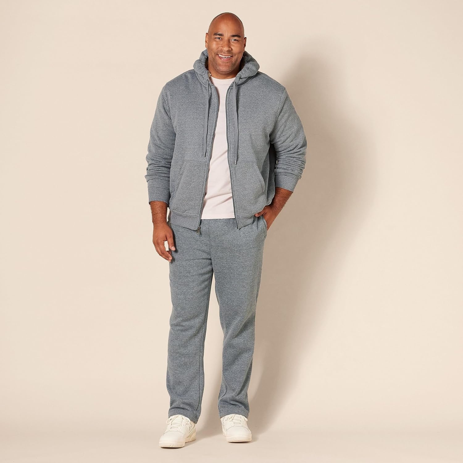 image:imageAmazon Essentials Mens SherpaLined FullZip Fleece Hoodie SweatshirtLight Grey Heather