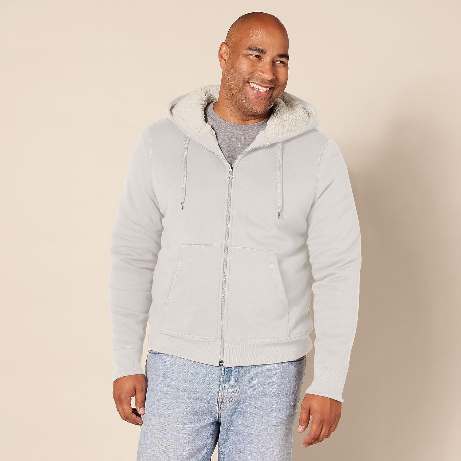image:imageAmazon Essentials Mens SherpaLined FullZip Fleece Hoodie SweatshirtOffwhite