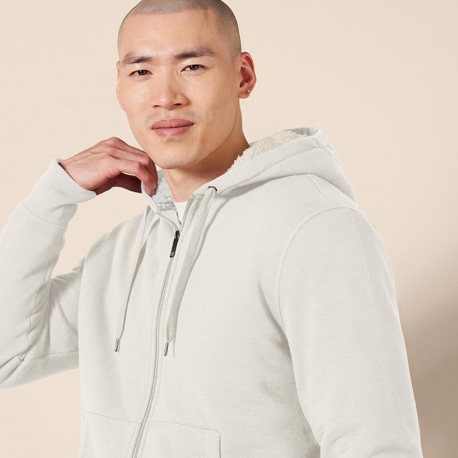 image:imageAmazon Essentials Mens SherpaLined FullZip Fleece Hoodie SweatshirtOffwhite