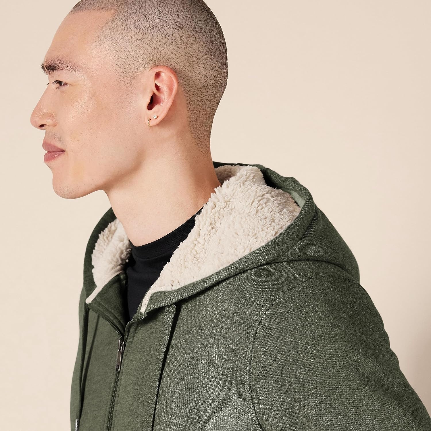image:imageAmazon Essentials Mens SherpaLined FullZip Fleece Hoodie SweatshirtOlive