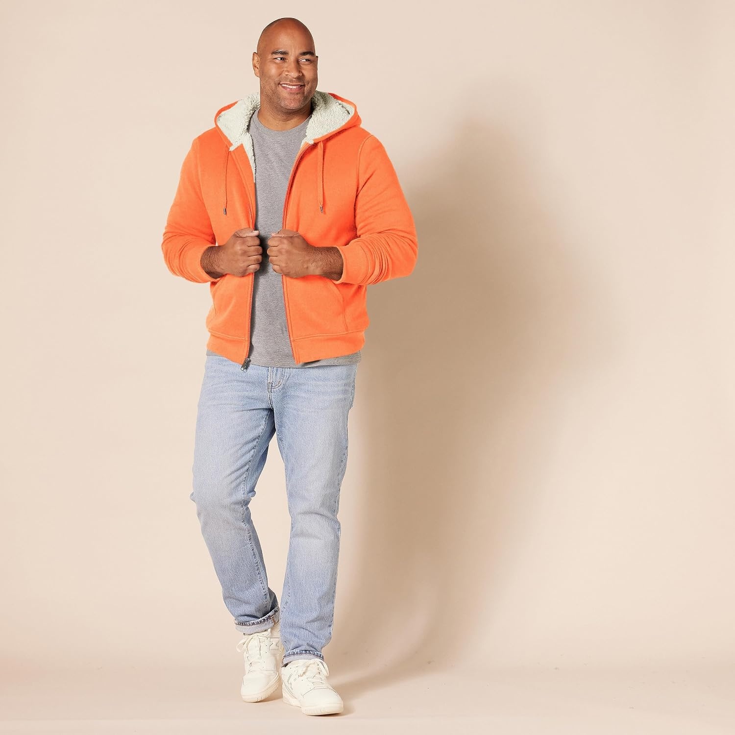 image:imageAmazon Essentials Mens SherpaLined FullZip Fleece Hoodie SweatshirtOrange