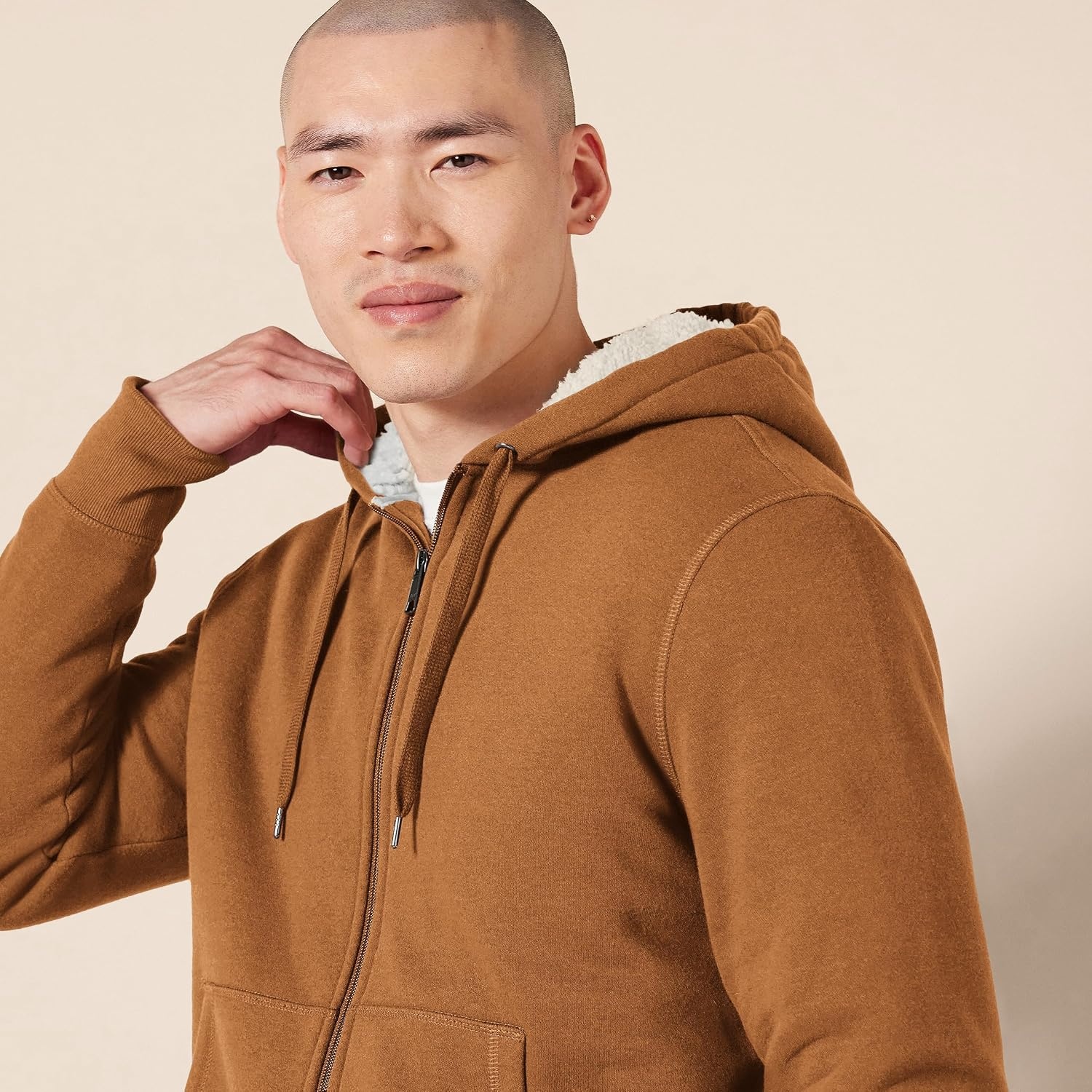 image:imageAmazon Essentials Mens SherpaLined FullZip Fleece Hoodie SweatshirtToffee Brown