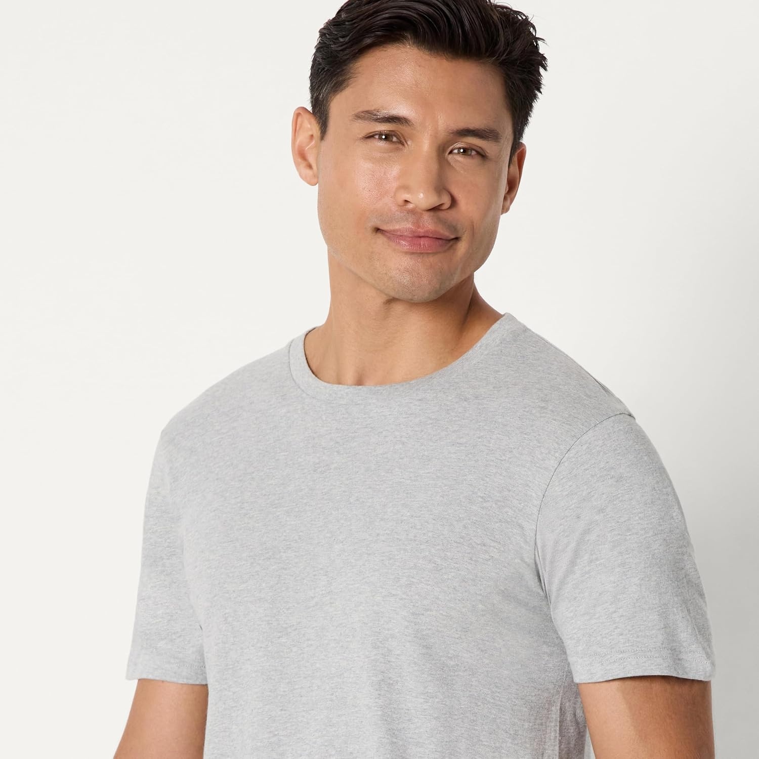 image:imageAmazon Essentials Mens Slim Fit Crewneck Undershirts Pack of 6BlackGrey Heather