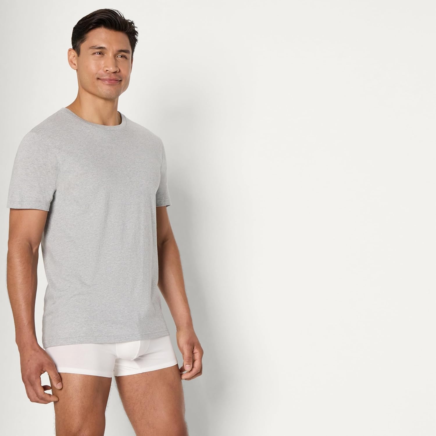 image:imageAmazon Essentials Mens Slim Fit Crewneck Undershirts Pack of 6BlackGrey Heather