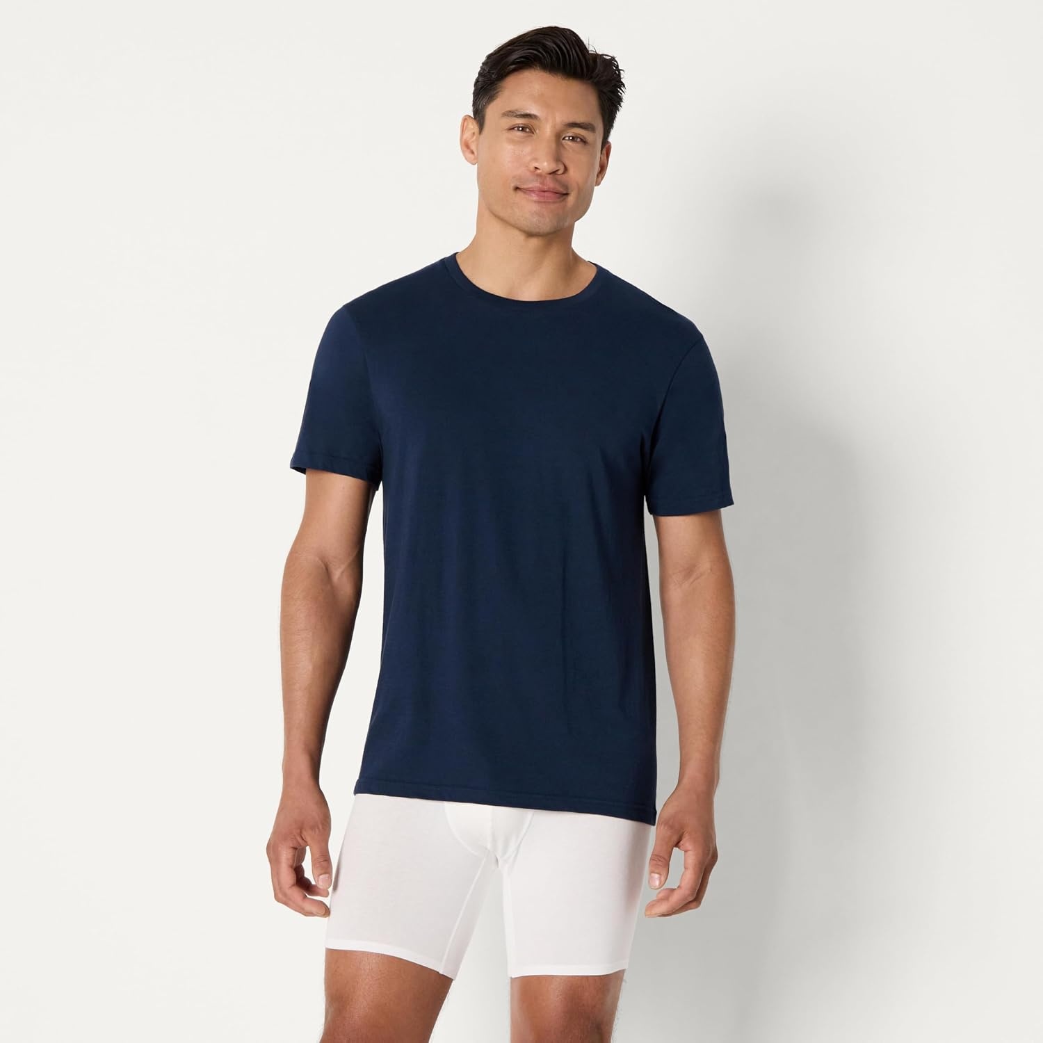image:imageAmazon Essentials Mens Slim Fit Crewneck Undershirts Pack of 6Medium Grey HeatherNavy