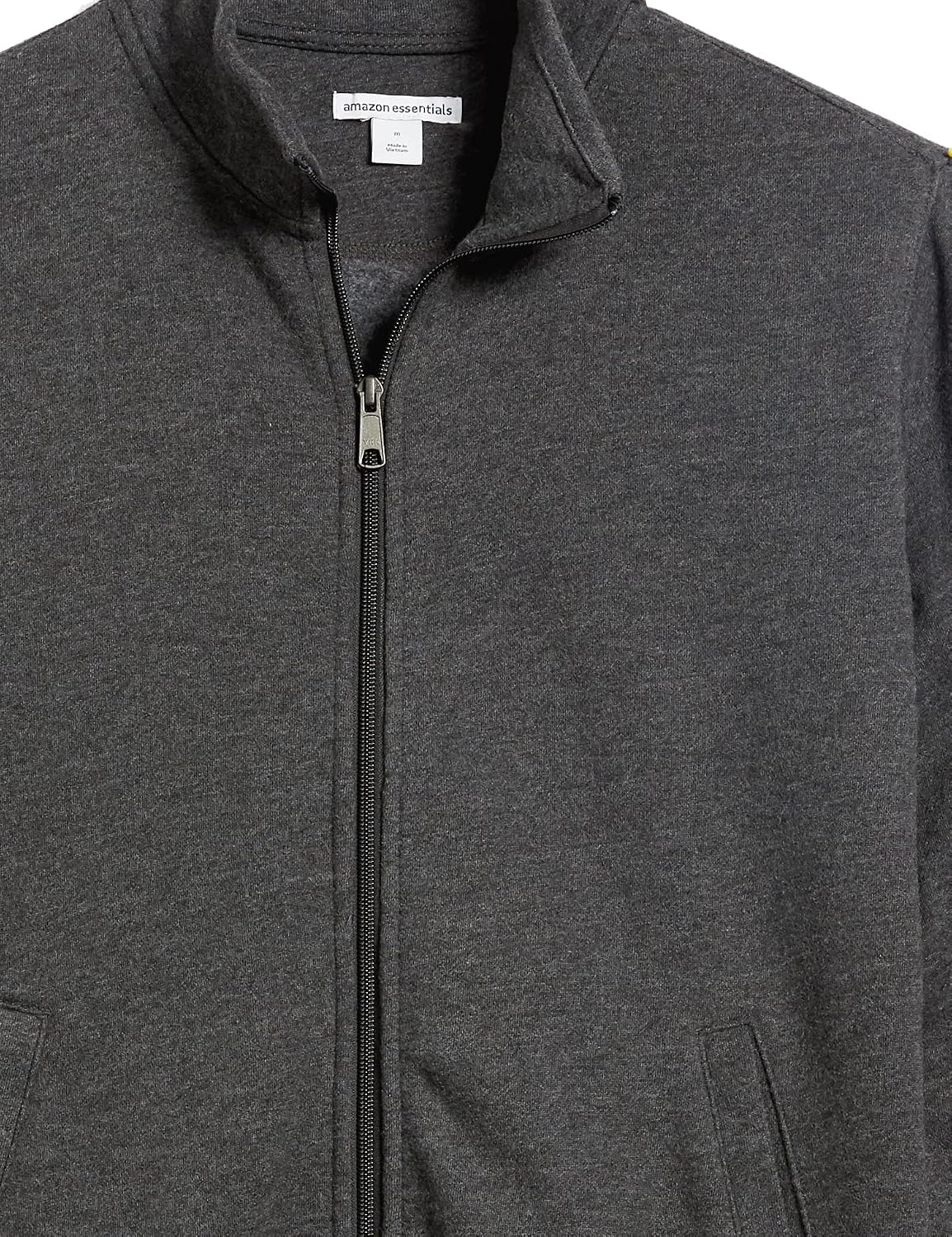 image:imageAmazon Essentials Mens Standard FullZip Fleece Mock Neck Midweight Sweatshirt with PocketsCharcoal Heather
