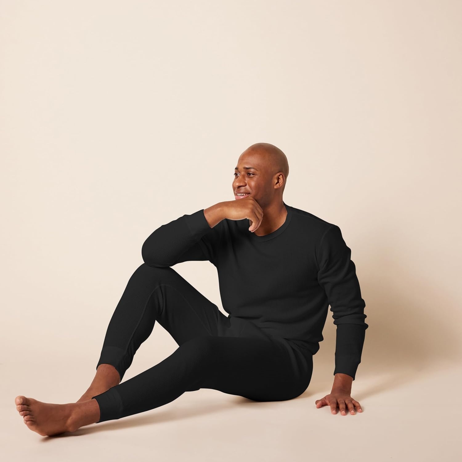 image:imageAmazon Essentials Mens Thermal Waffle Knit Long Johns Underwear Set for Cold Weather MultipacksBlack