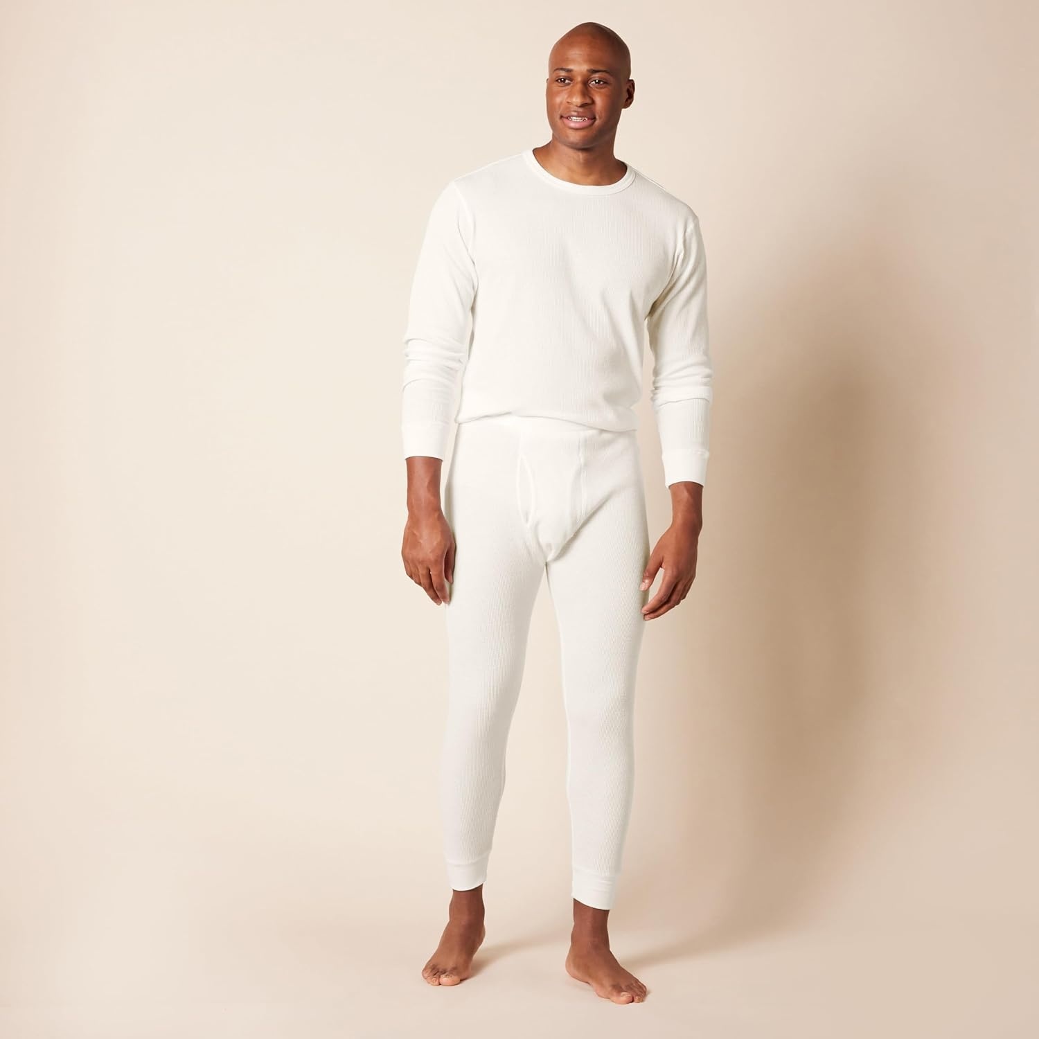 image:imageAmazon Essentials Mens Thermal Waffle Knit Long Johns Underwear Set for Cold Weather MultipacksNatural