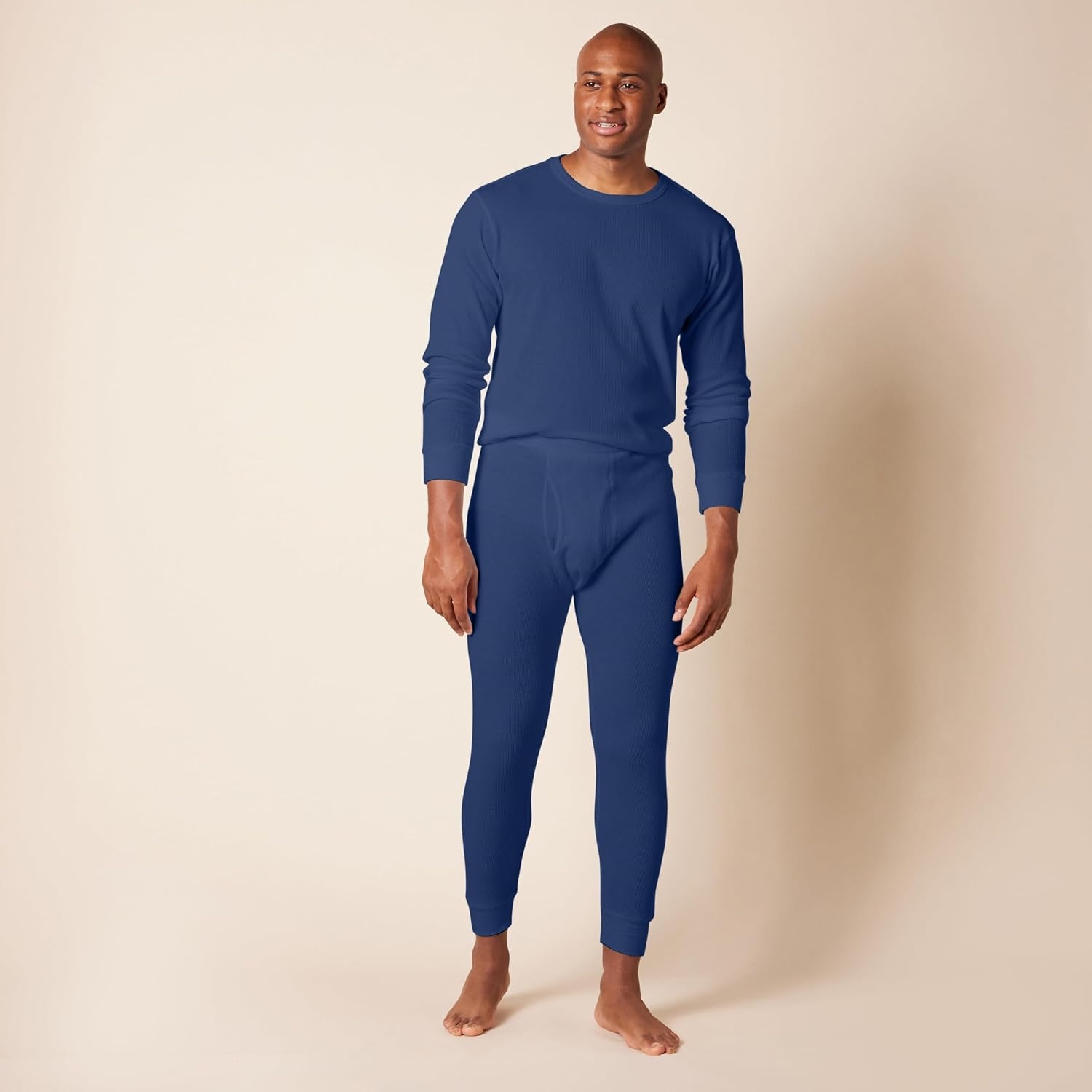image:imageAmazon Essentials Mens Thermal Waffle Knit Long Johns Underwear Set for Cold Weather MultipacksNavy