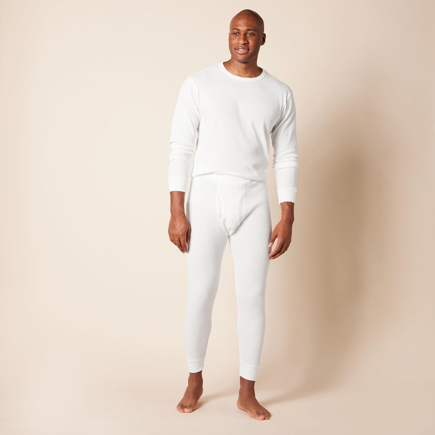 image:imageAmazon Essentials Mens Thermal Waffle Knit Long Johns Underwear Set for Cold Weather MultipacksWhite