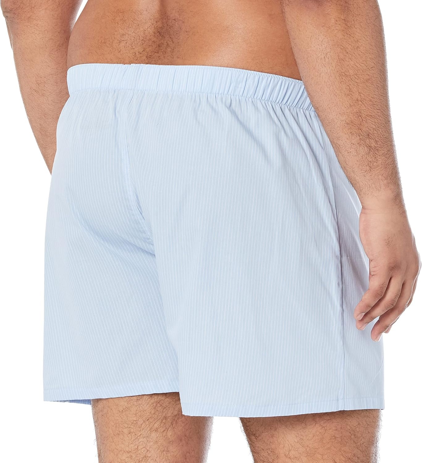 image:imageAmazon Essentials Mens Woven Cotton Boxer Short Underwear Available in Big amp TallLight Blue Pinstripe
