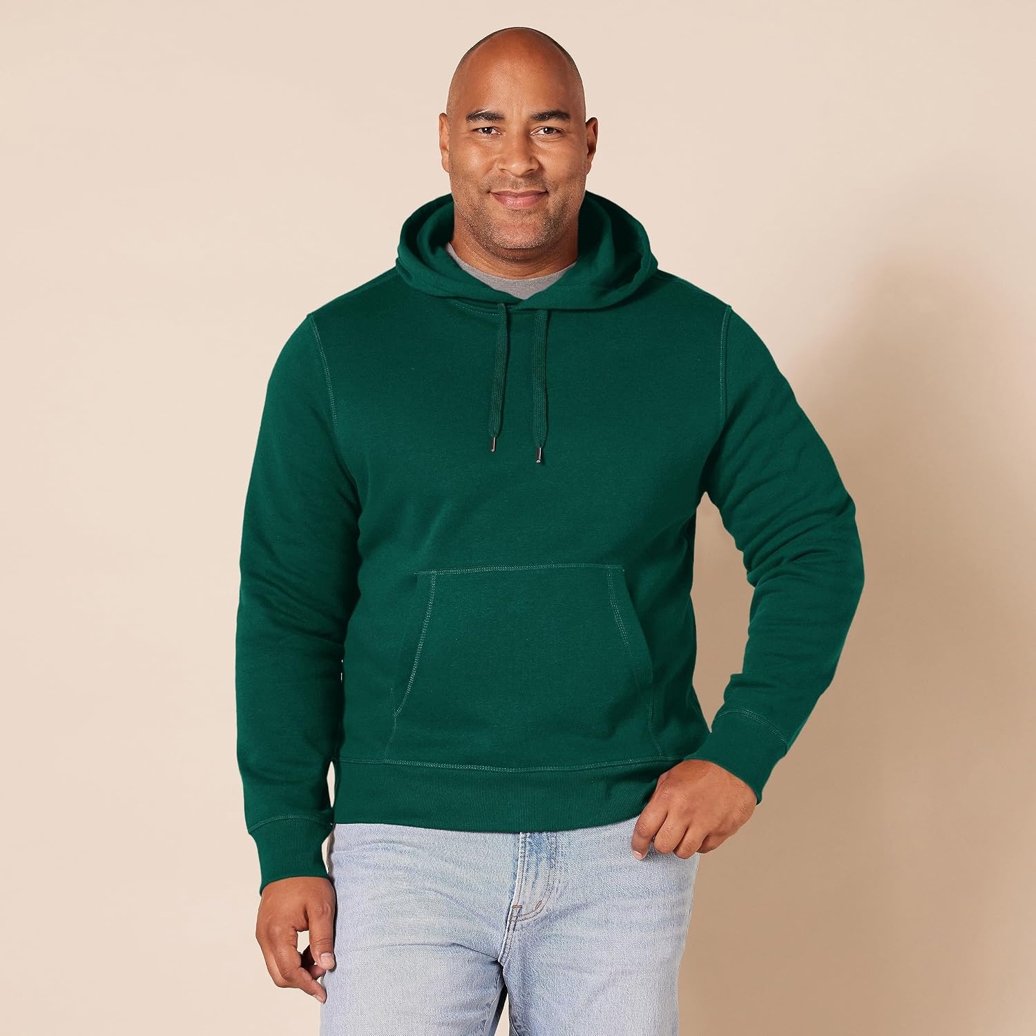 image:imageAmazon Essentials mens Fleece Pullover Hooded SweatshirtForest Green