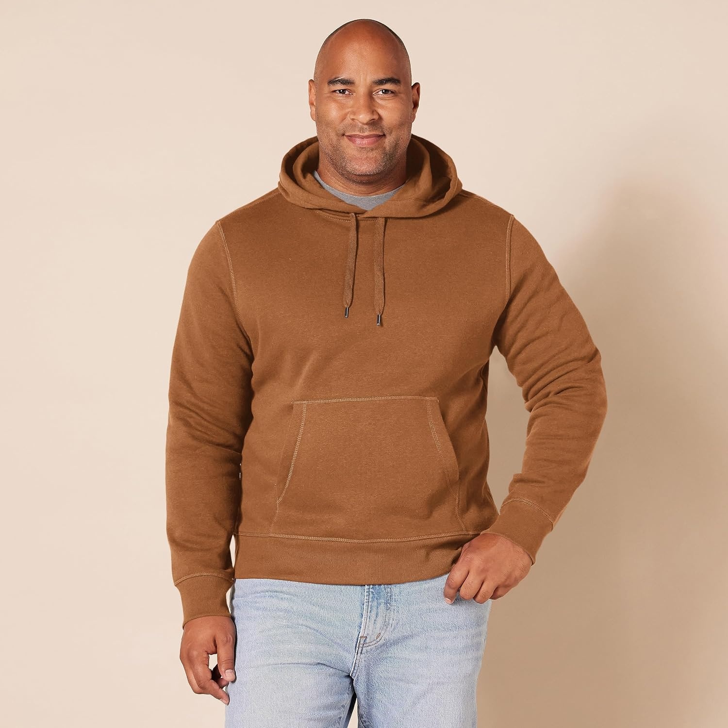 image:imageAmazon Essentials mens Fleece Pullover Hooded SweatshirtToffee Brown