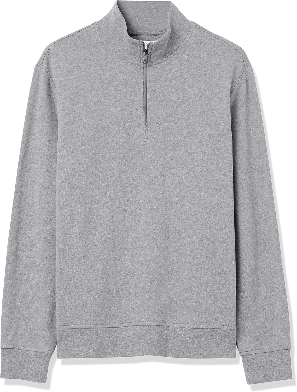 image:imageAmazon Essentials mens Lightweight French Terry Quarterzip Mockneck SweatshirtCharcoal Heather