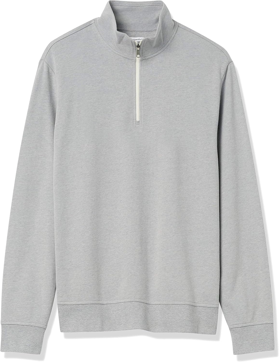 image:imageAmazon Essentials mens Lightweight French Terry Quarterzip Mockneck SweatshirtLight Grey Heather