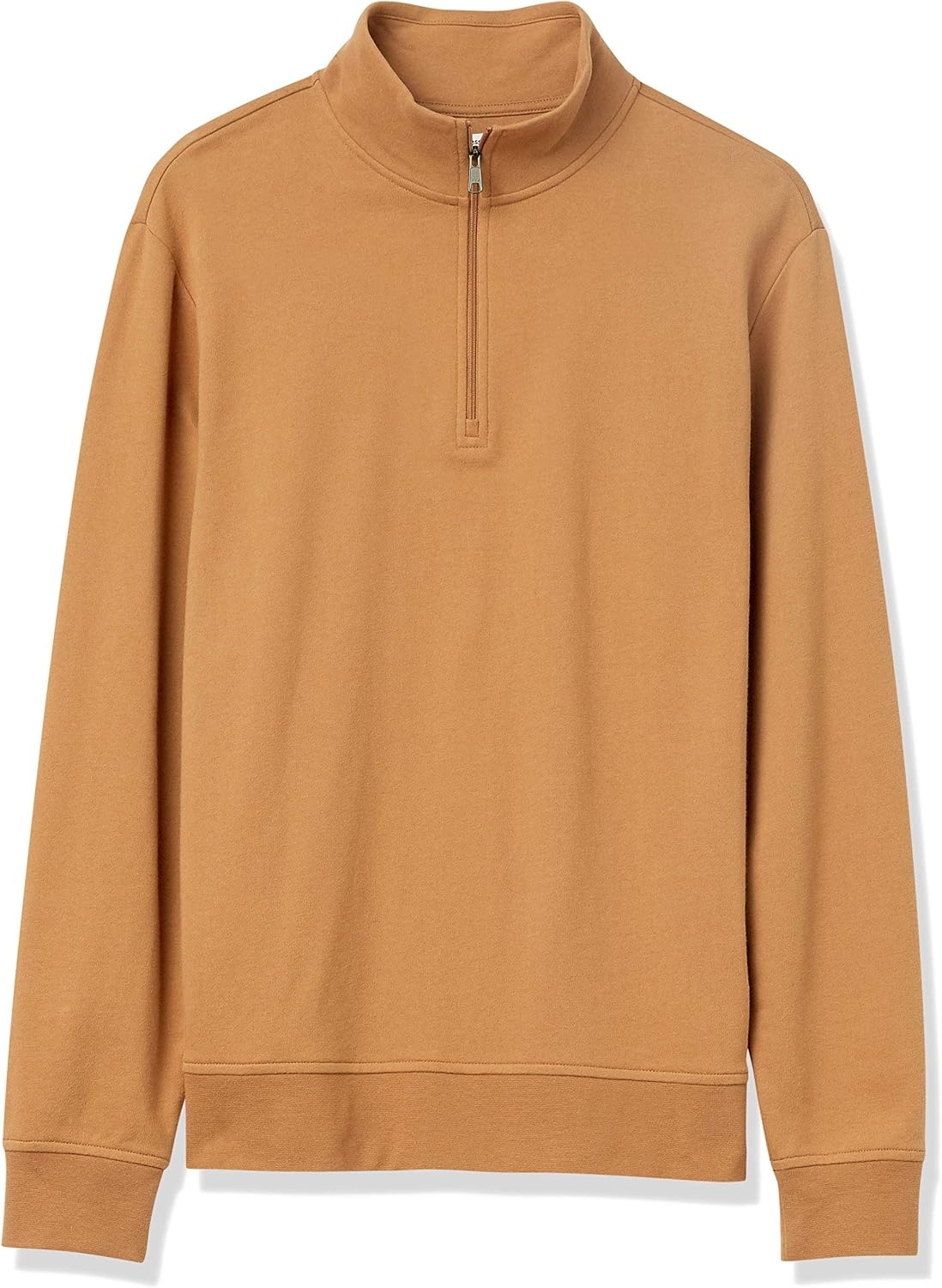 image:imageAmazon Essentials mens Lightweight French Terry Quarterzip Mockneck SweatshirtTan