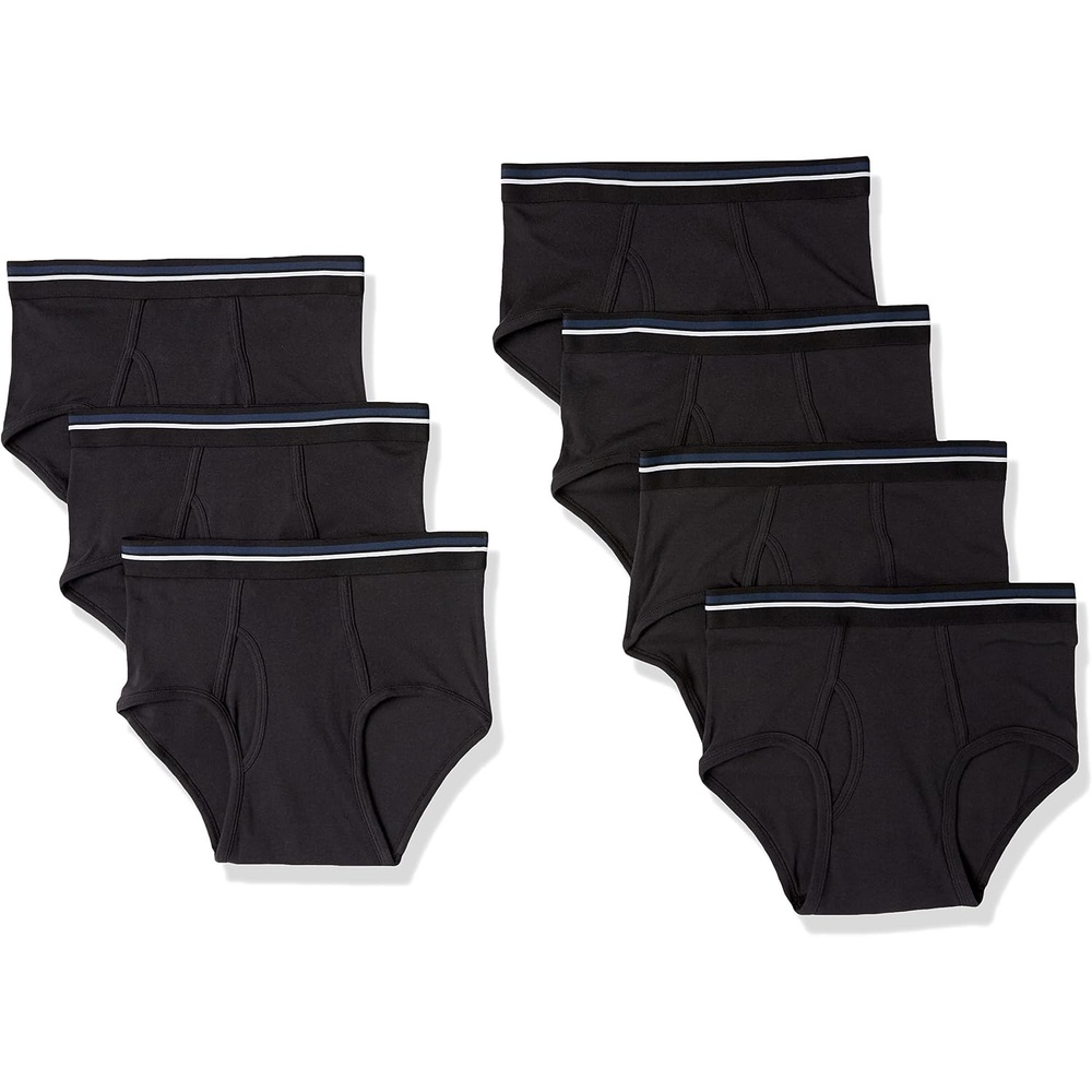 image:imageAmazon Essentials Mens Breathable Ribbed Knit Briefs with Elasticized Waistband MultipacksBlack