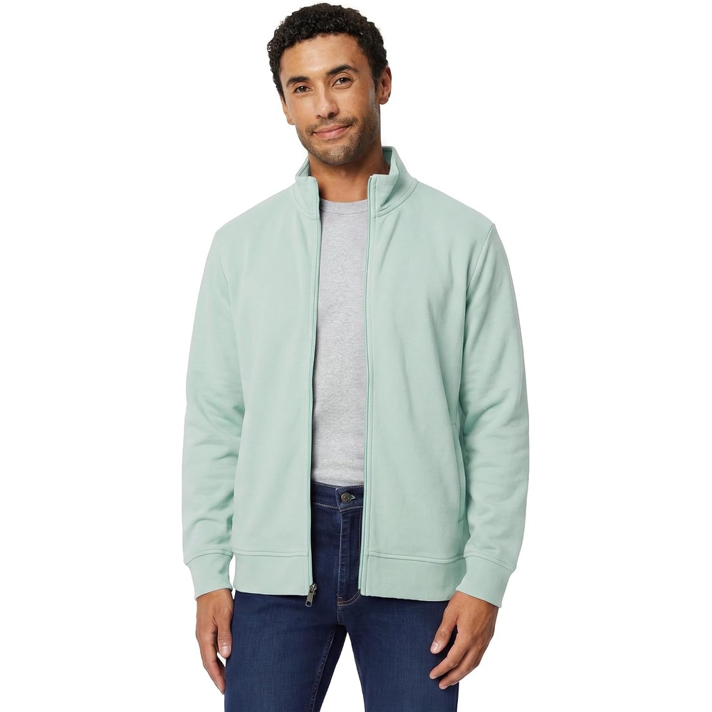 image:imageAmazon Essentials Mens Full Zip Mock Neck French Terry Sweatshirt LightweightMint